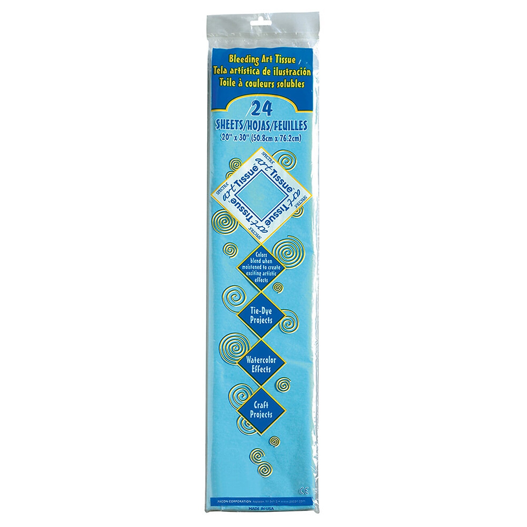 Pacon Spectra 20" x 30" Deluxe Bleeding Art Tissue™, Sky Blue (PAC59392)