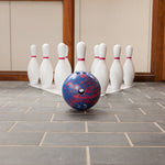 Champion Sports Plastic Bowling Pin Set, White/Multicolor (CHSBPSET)