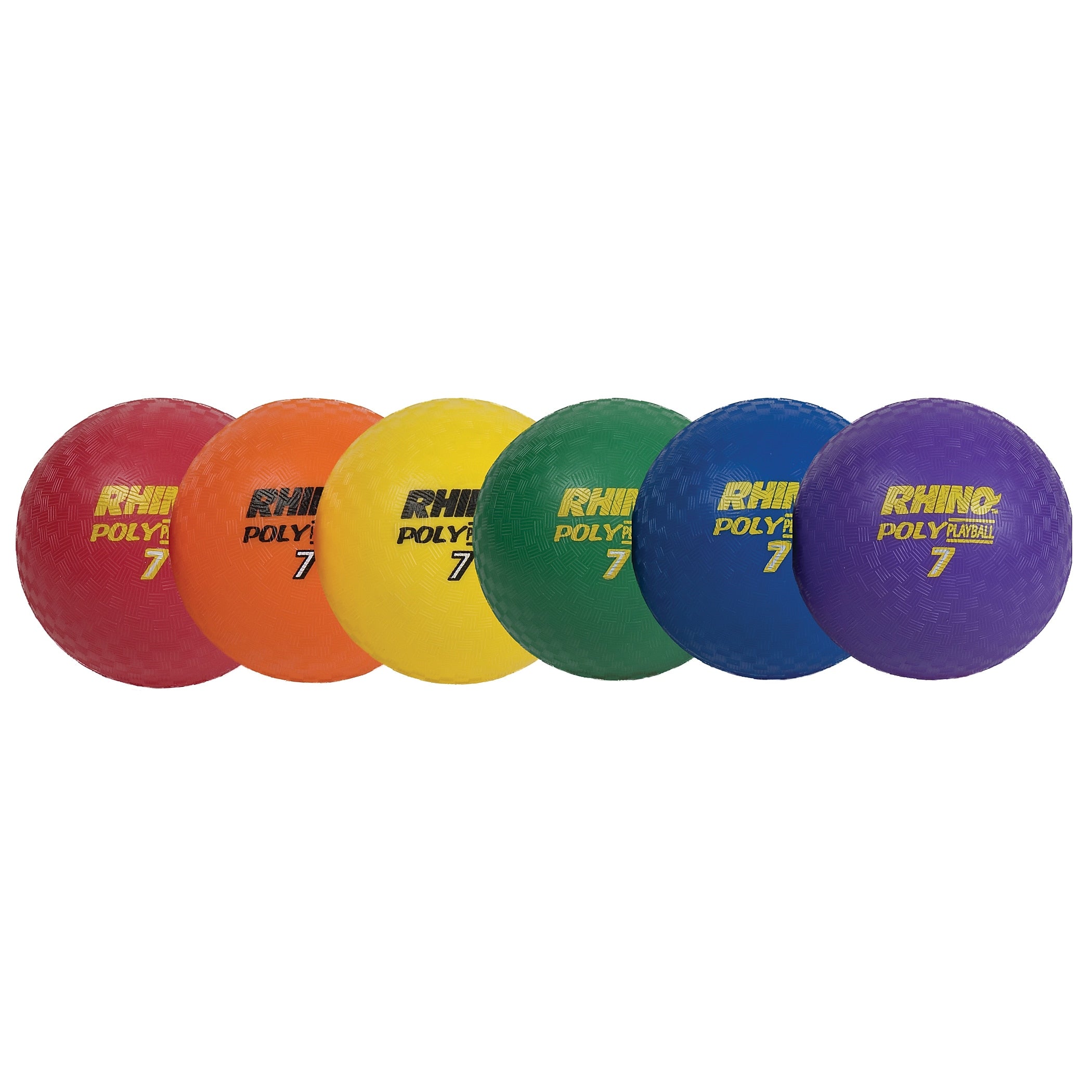 Champion Sports Rubber 7" Playground Ball. Assorted Colors, Set of 6 (CHSPX7SET)
