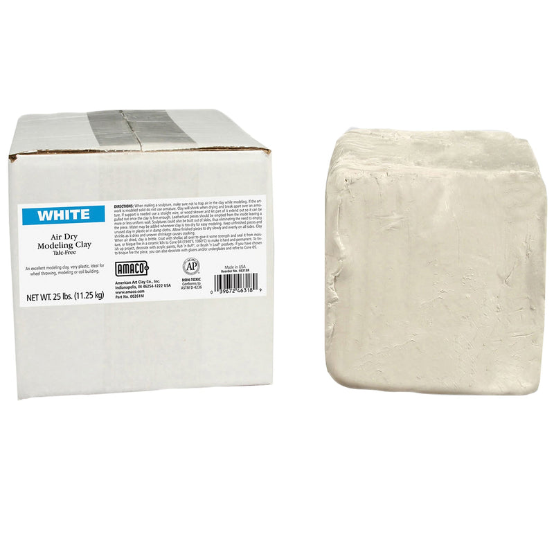 Amaco Air Dry Modeling Clay, White, 25 lbs. (AMA46318R)