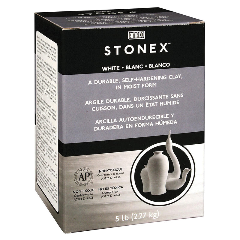 Amaco Modeling Compounds Stonex Self-Hardening Clay, White, 5 lbs. (AMA47338C)