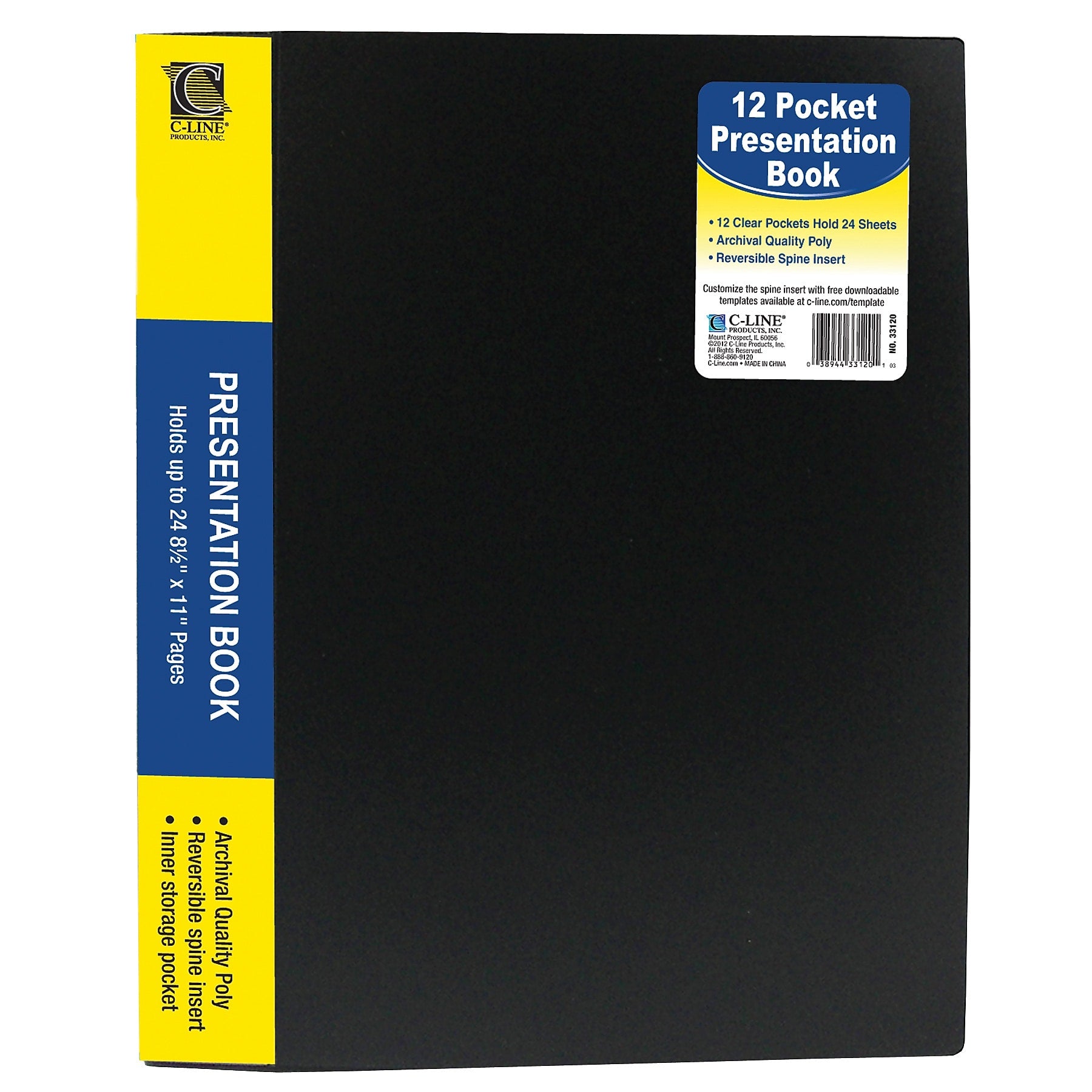 C-Line® Bound Sheet Protector Lightweight Presentation Book; 8-1/2" x 11" (CLI33120)
