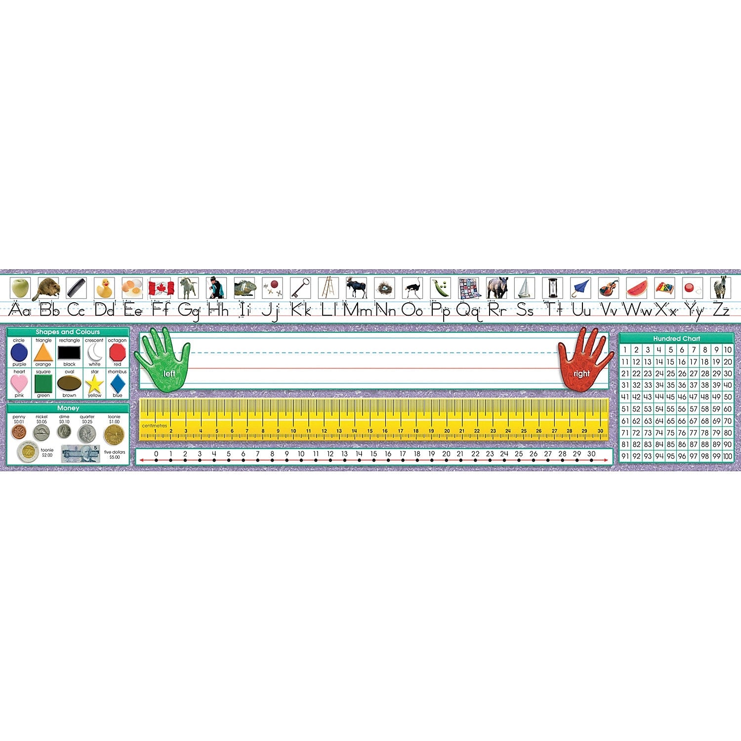 North Star Teacher Resources Canadian Traditional Manuscript School Name Plates, 19" x 5", 36/Pack (NST9020)