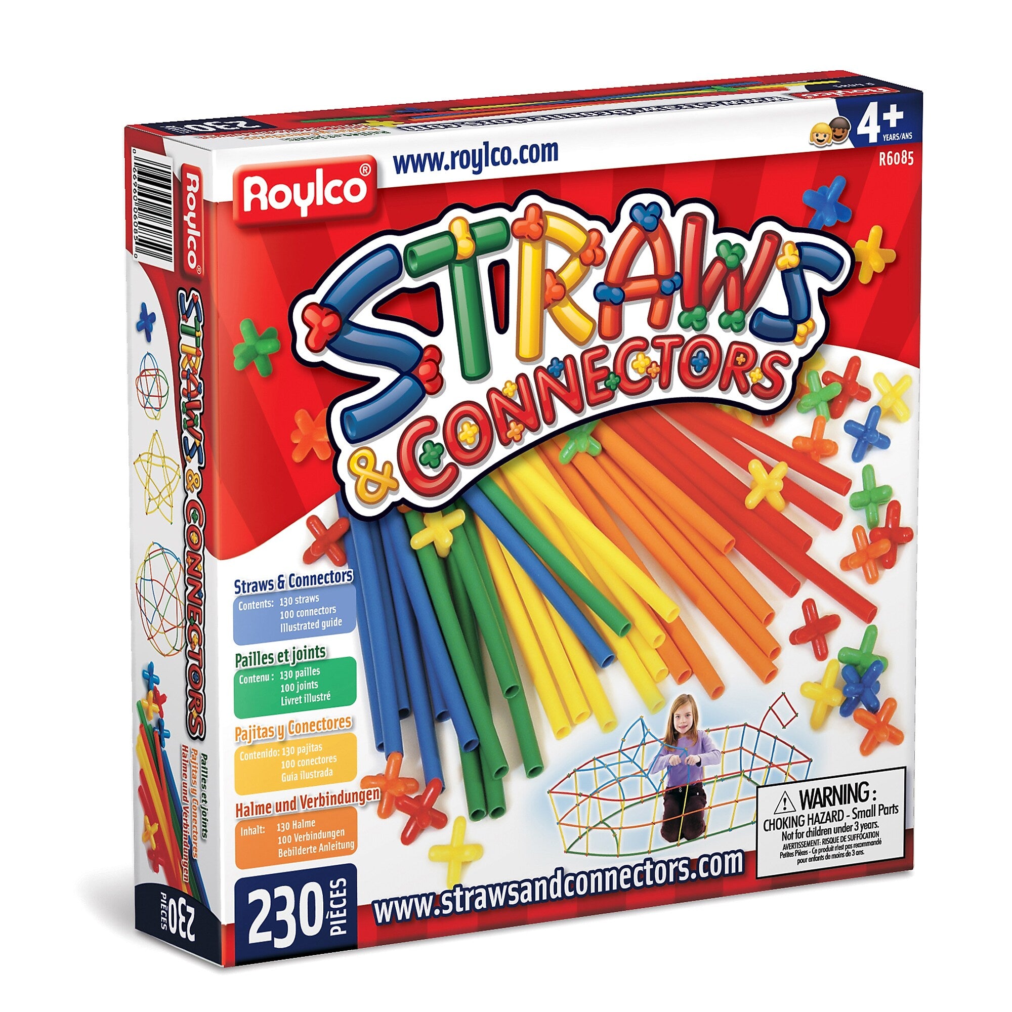 Straws & Connectors® Multicolor, 10.25" x 10", 230 pieces