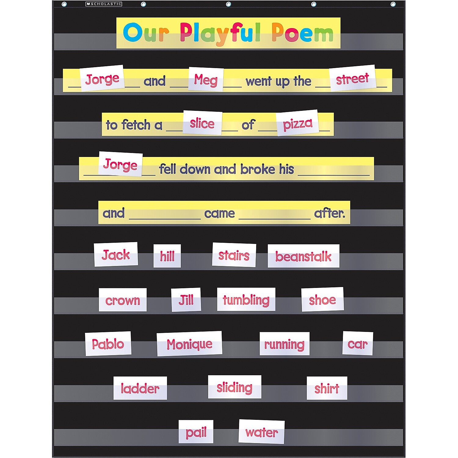 Scholastic Teaching Resources Standard Pocket Chart, 34" x 44", Black, Ages 5-10 (SC-573277)