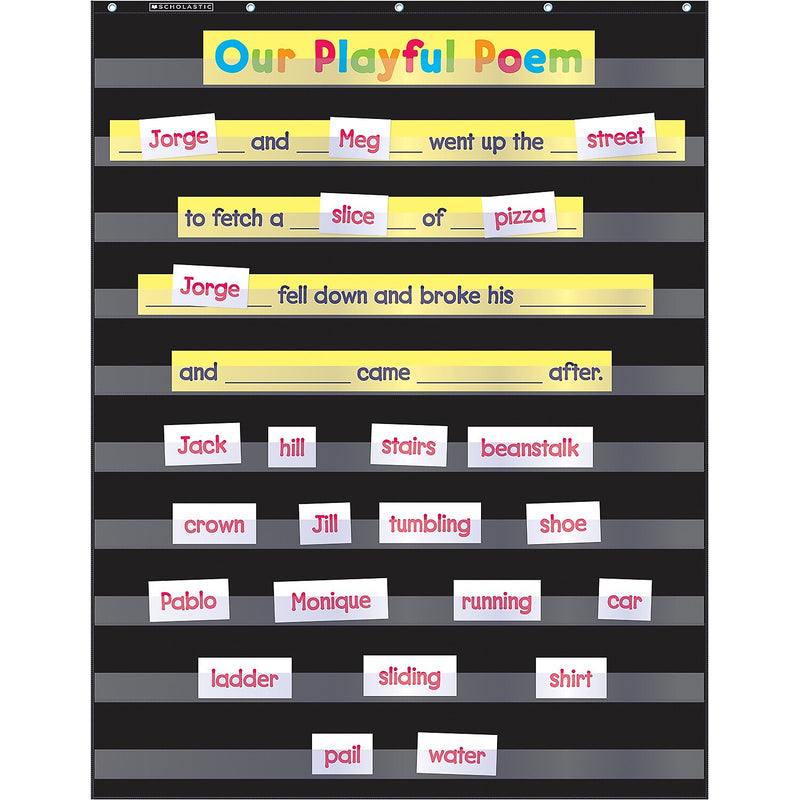 Scholastic Teaching Resources Standard Pocket Chart, 34" x 44", Black, Ages 5-10 (SC-573277)