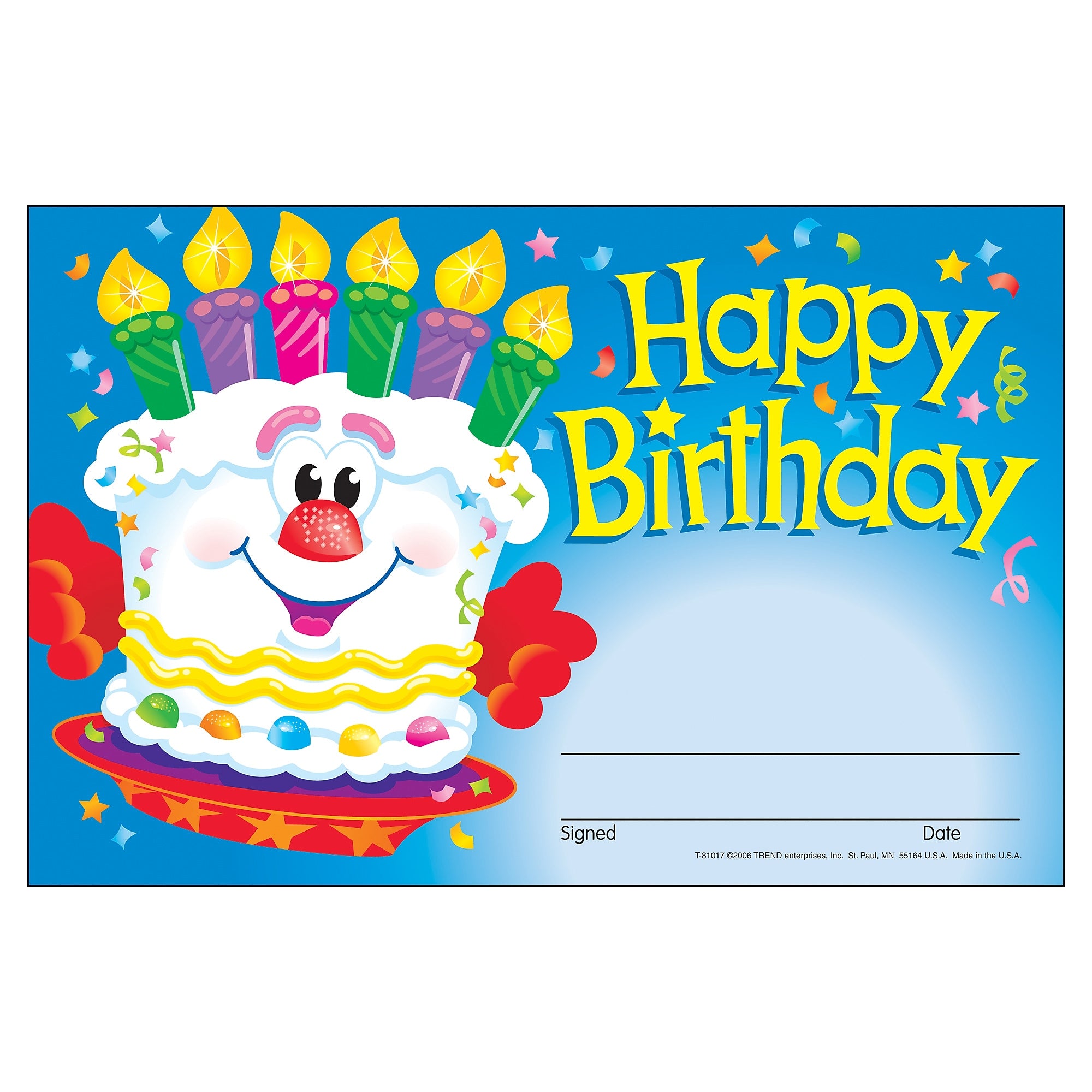 Trend Enterprises Recognition Awards, Happy Birthday (Cake)