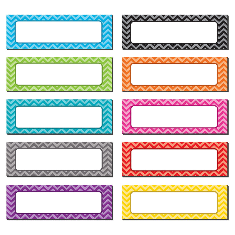 Teacher Created Resource Chevron Labels Magnetic Accents, Assorted Colors, 4.75" x 1.5", 20 Pieces Per Pack (TCR77204)