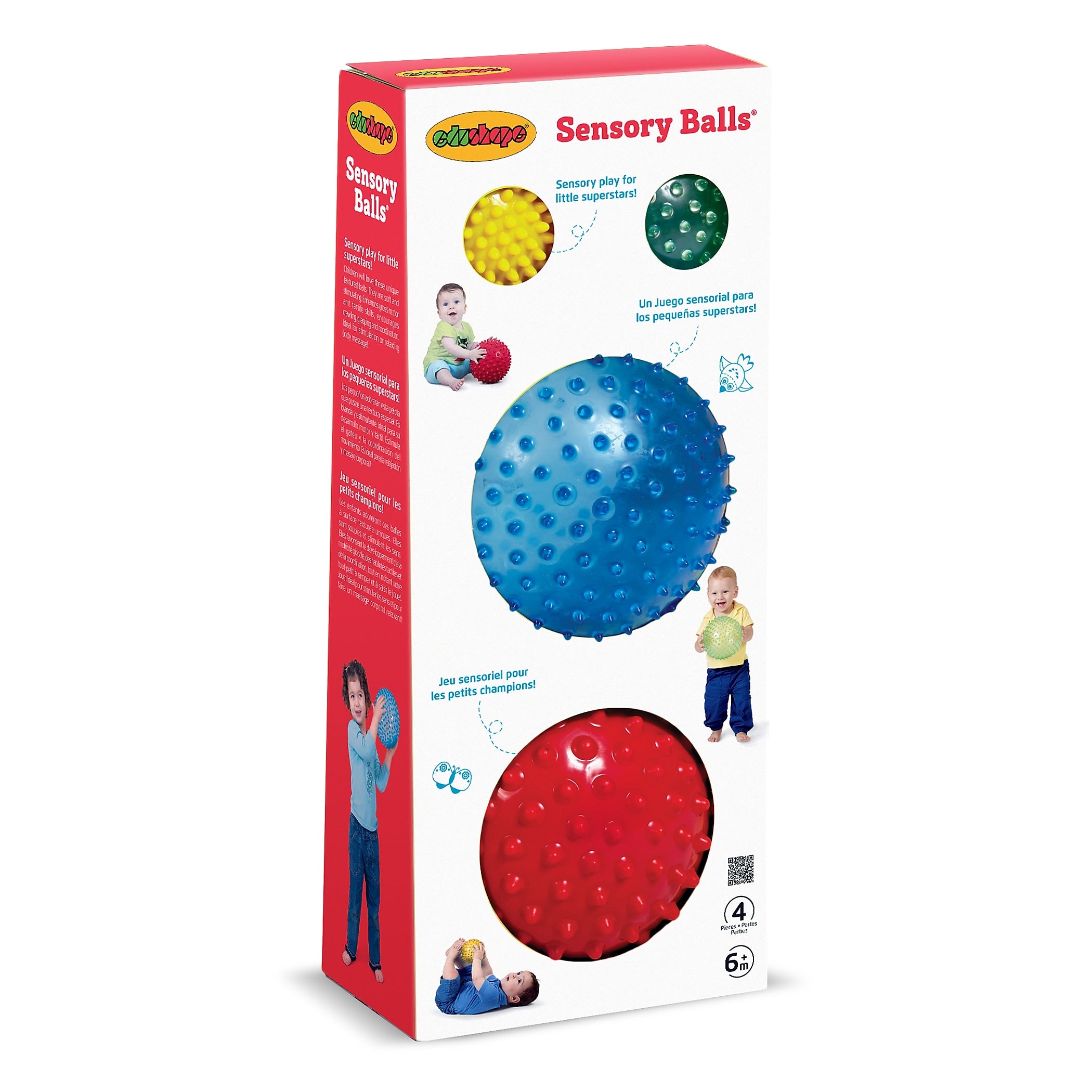 Edushape Sensory Balls, Mega Pack, 4/Set (EDS705179)