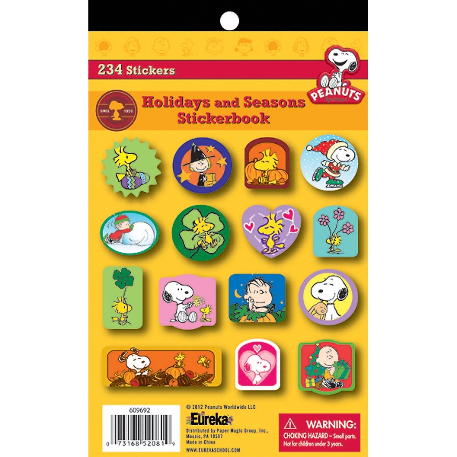 Eureka Peanuts® Seasons and Holidays Sticker Book, Multicolor