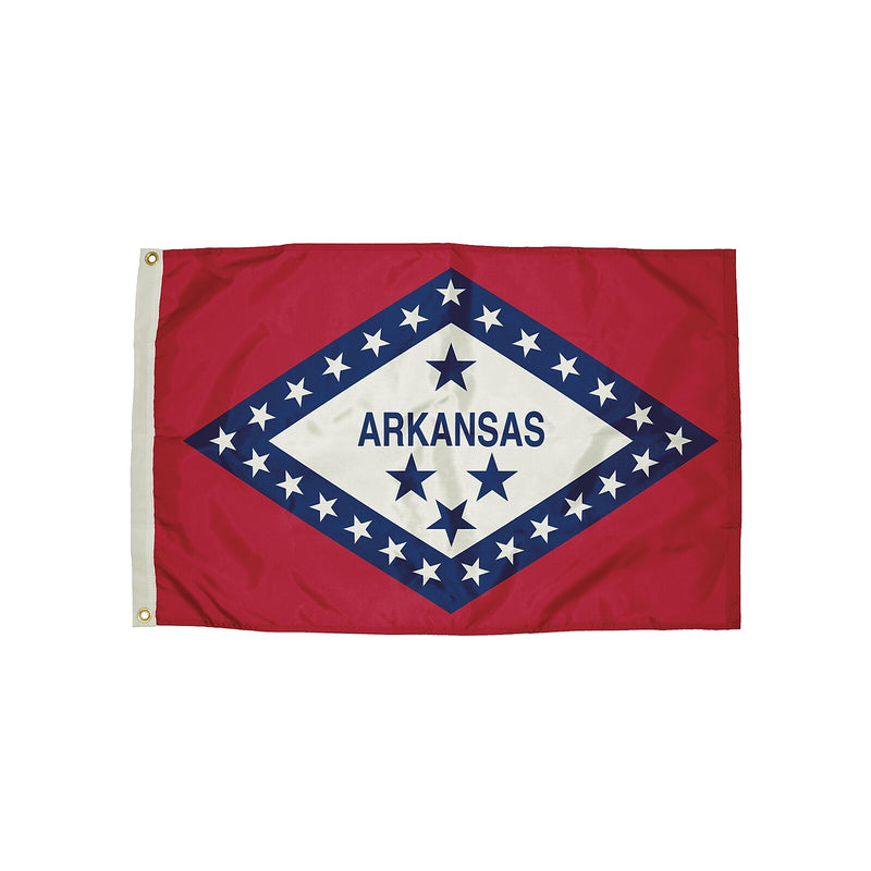 Flagzone Arkansas Flag with Heading and Grommets, 3' x 5', Each