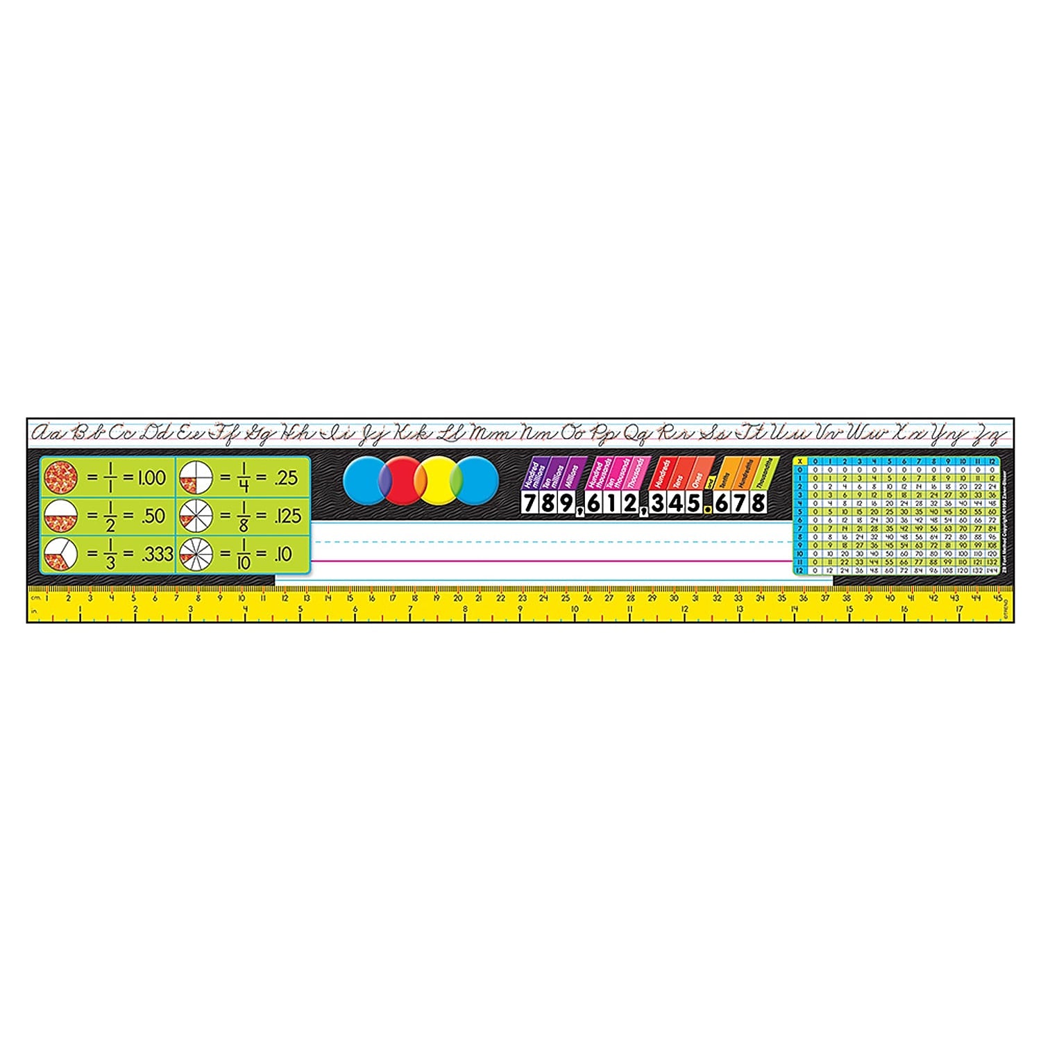Trend Enterprises Desk Toppers School Name Plates, 18" x 3.75", 36/Pack, 3 Packs/Bundle (T-69403-3)