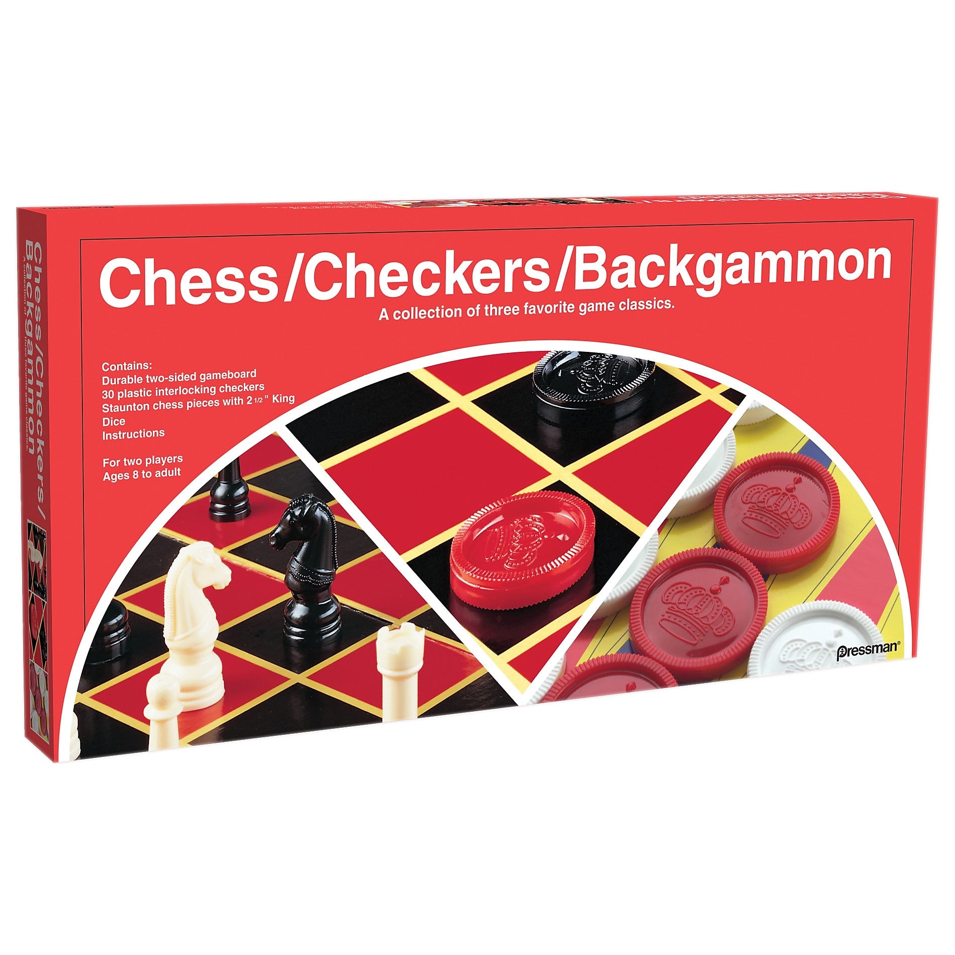 Pressman Toy Early Learning Game, Checkers/Chess/Backgammon
