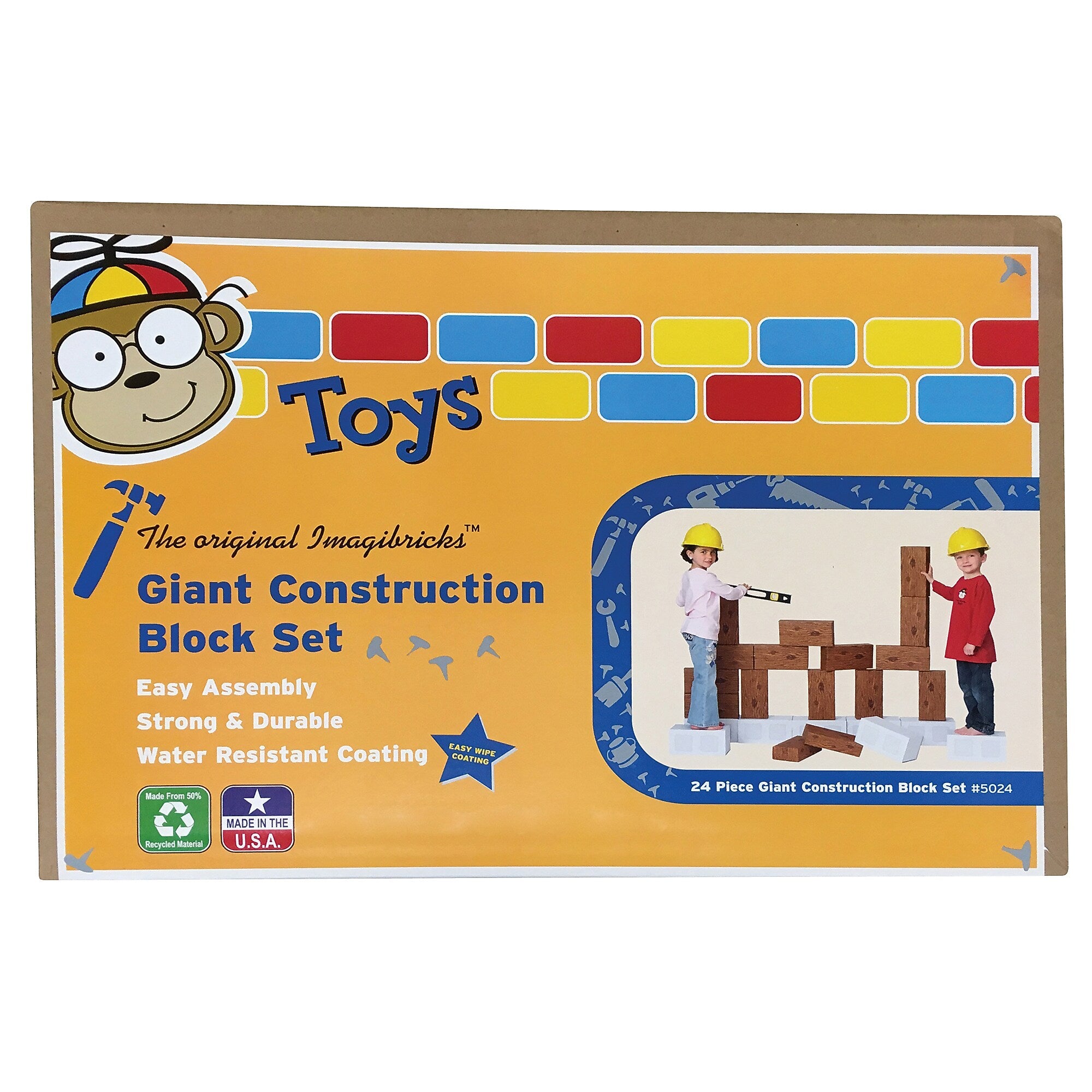 ImagiBRICKS™ Giant Construction Building Block Set, 24 Piece Set