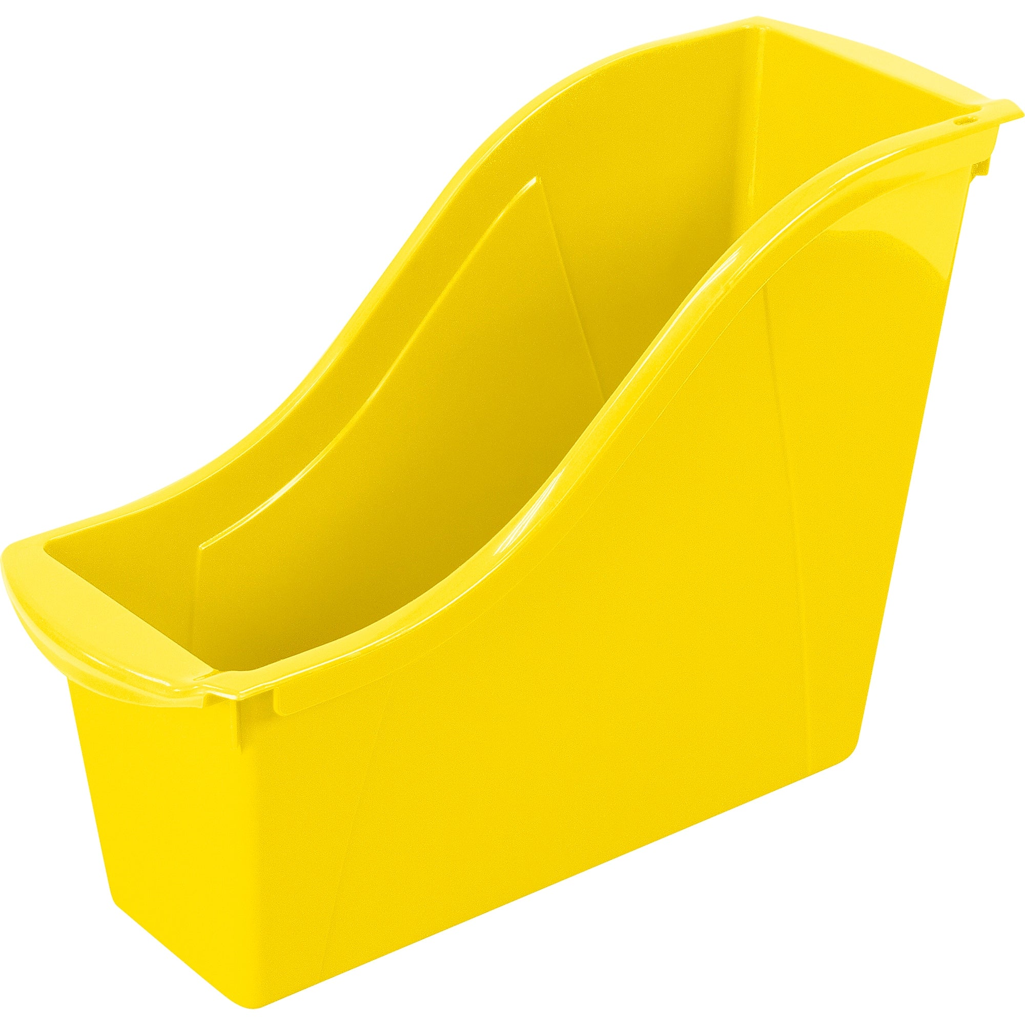 Storex Small Book Bin, 11.75"L x 4.5"W x 8.5"H, Yellow, Set of 6 (STX71112U06C)
