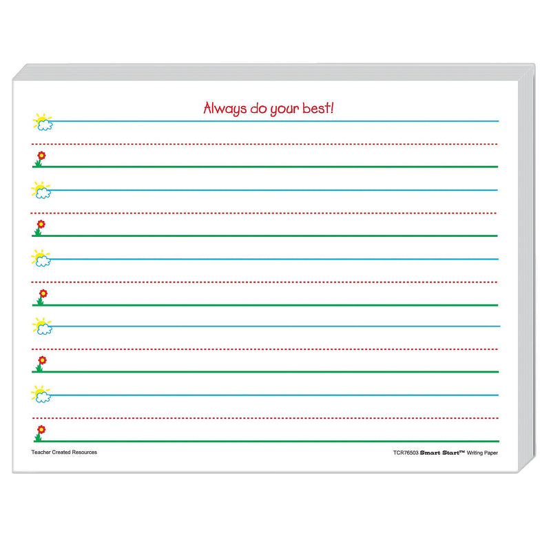 Teacher Created Resources Smart Start Handwriting Practice Paper, 11" x 8.5", White, 360 Sheets (TCR76503)