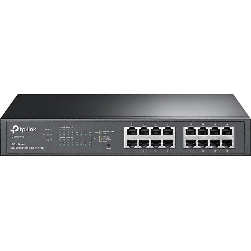 TP-LINK TL-SG1016PE 16-Port Managed 10/100/1000Base-T Gigabit Ethernet Rack-mountable Desktop Switch
