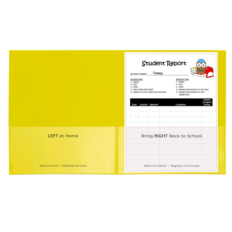 C-Line Classroom Connector School-to-Home Heavy Duty File Folder, Letter Size, Yellow, 25/Box (CLI32006)