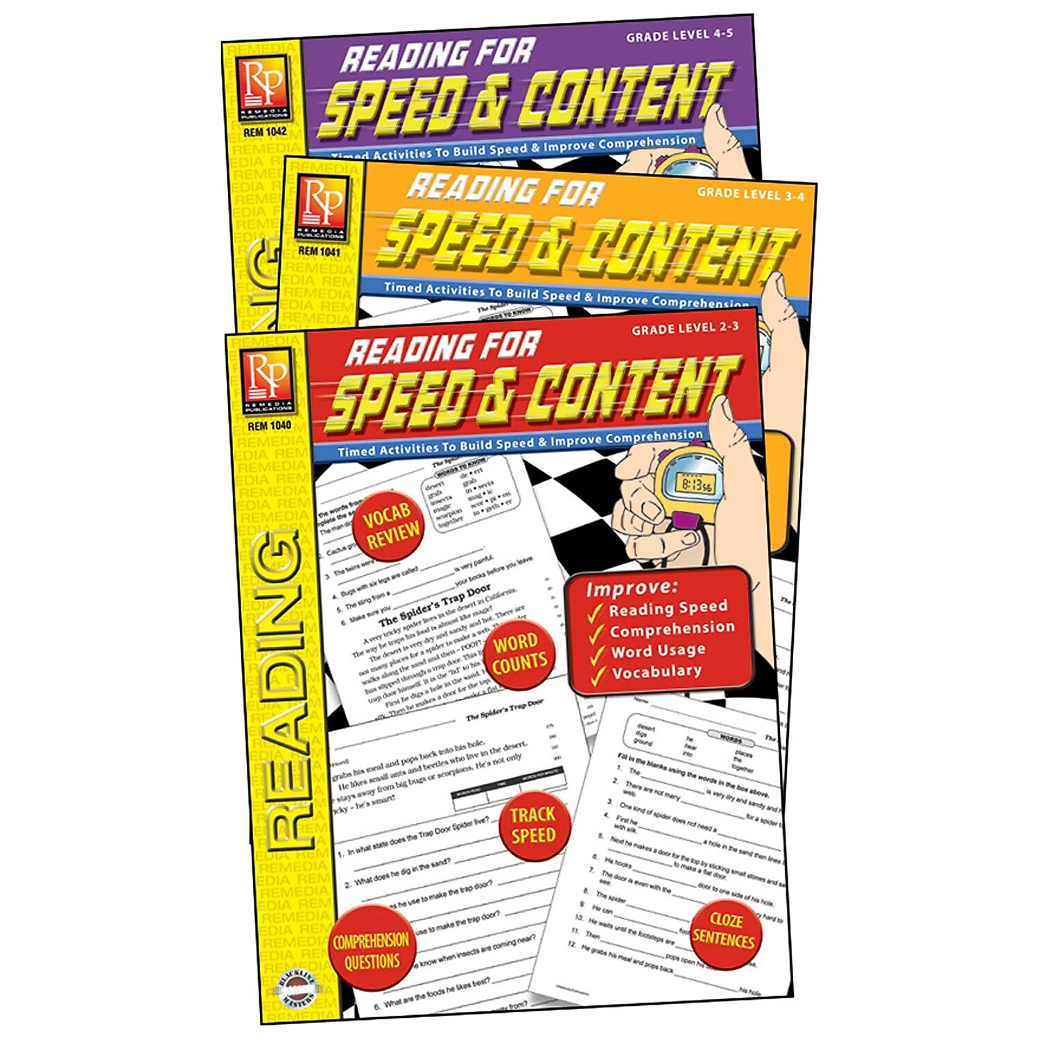 Remedia® "Reading For Speed & Content" Grade 2nd-5th Book Set, Language Arts/Reading