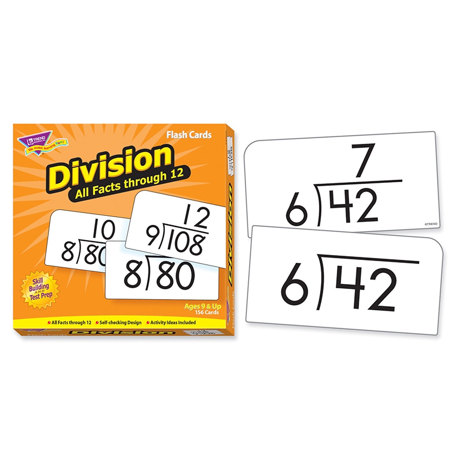 Division 0-12 All Facts Skill Drill Flash Cards for Grades 4-8, 156 Pack (T-53204)