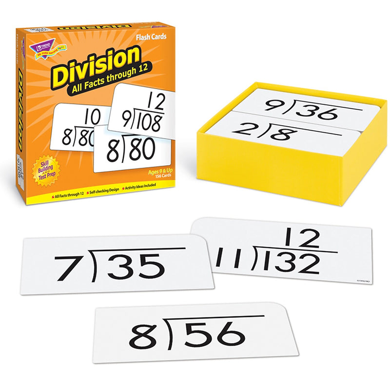 Division 0-12 All Facts Skill Drill Flash Cards for Grades 4-8, 156 Pack (T-53204)