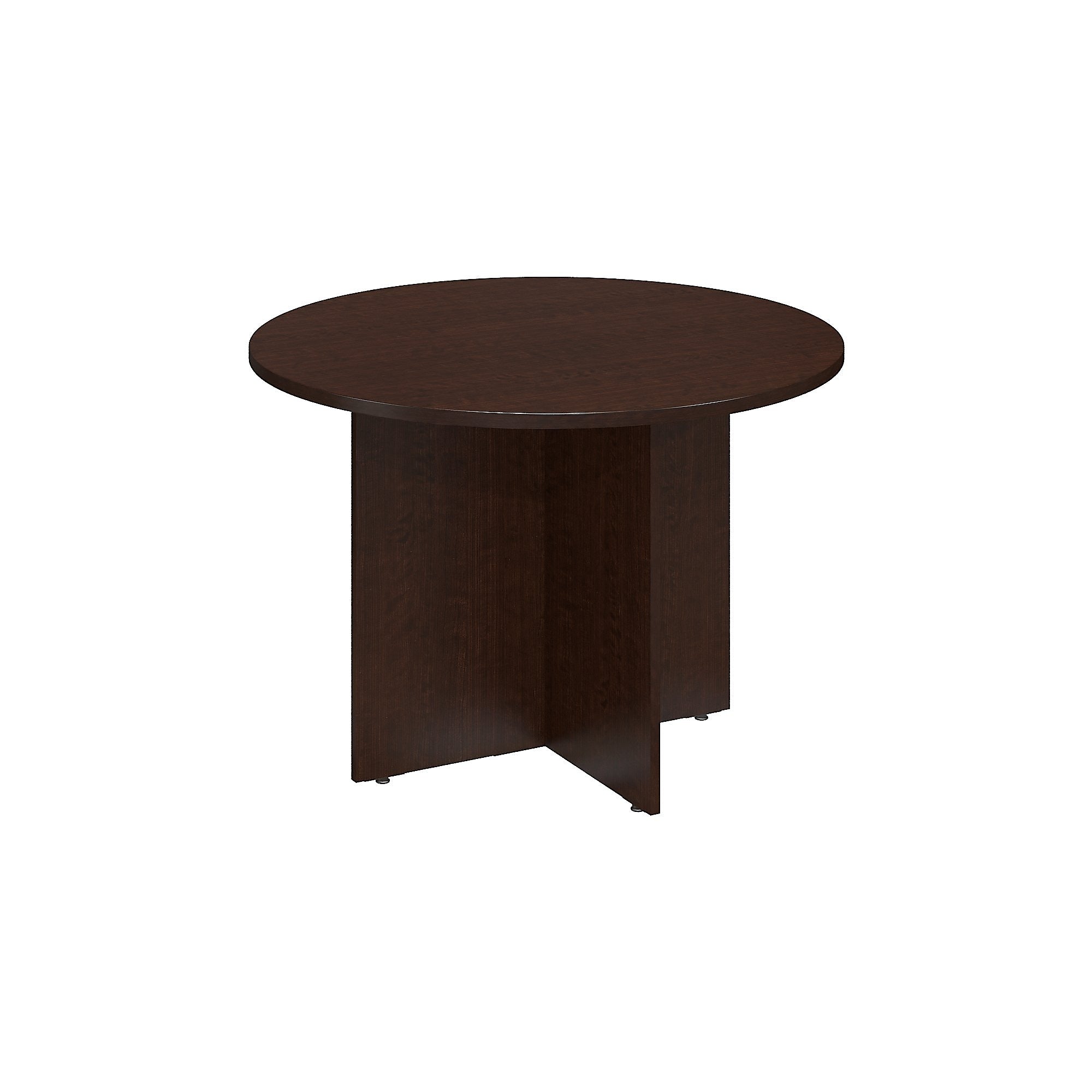 Bush Business Furniture 42W Round Conference Table with Wood Base, Mocha Cherry (99TB42RMR)