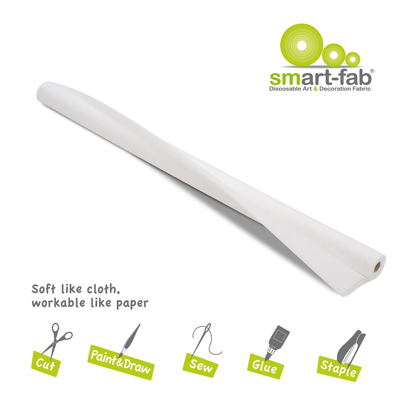 Smart-Fab®, 48" x 40', White, Disposable Art & Decoration FabricRoll (SMF1U384804010)