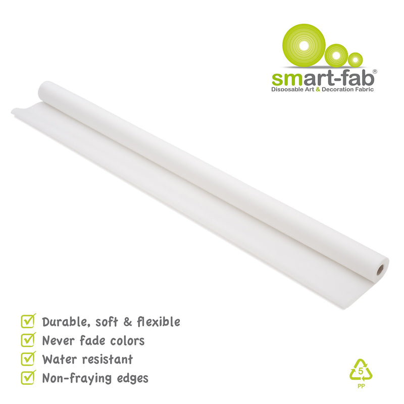 Smart-Fab®, 48" x 40', White, Disposable Art & Decoration FabricRoll (SMF1U384804010)