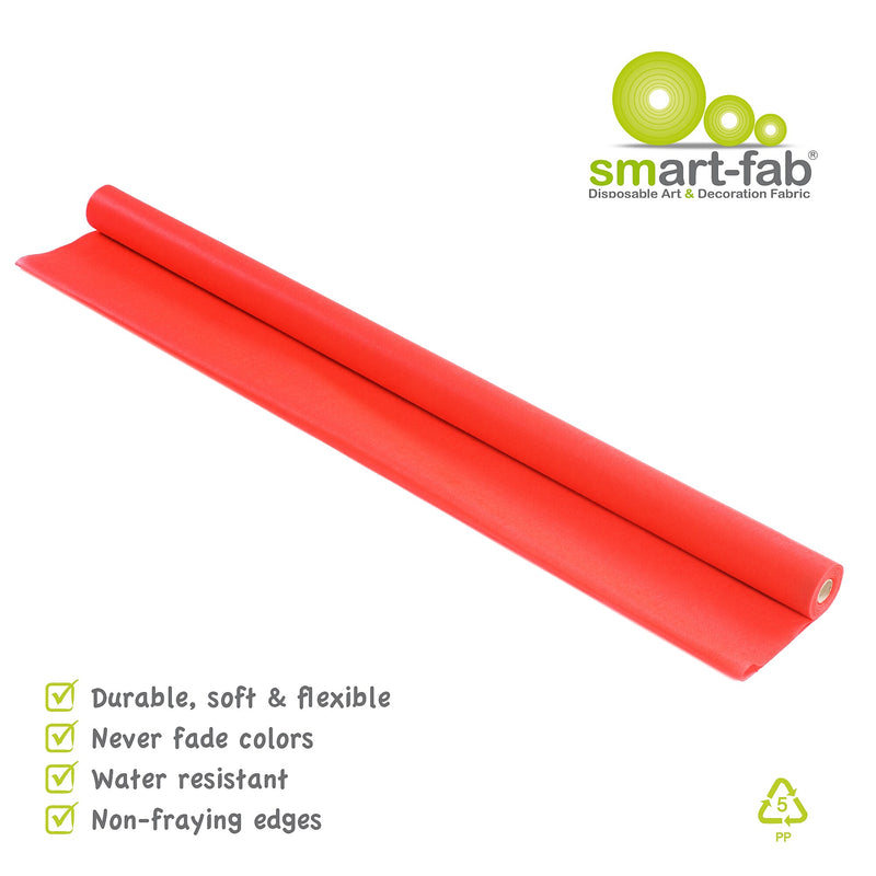 Smart Fab Disposable Art & Decoration Fabric, 48" x 40' Roll, Red (SMF1U384804060)