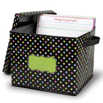 Teacher Created Resources Chalkboard Brights 12"H x 13"W Non-Woven PVC Bin, Black with Multicolor Dots (TCR20766)