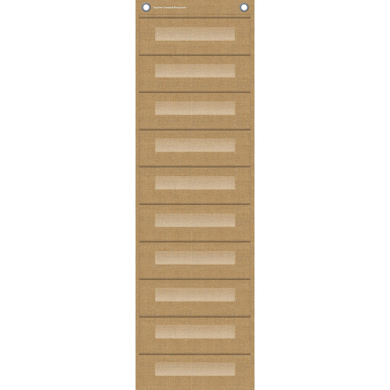 Teacher Created Resources® Burlap 10 Pocket File Storage Pocket Chart (TCR20840)