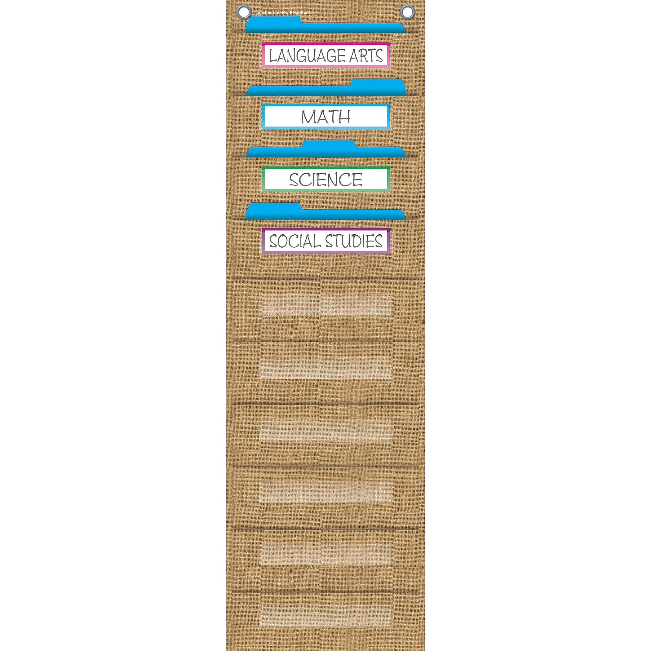 Teacher Created Resources® Burlap 10 Pocket File Storage Pocket Chart (TCR20840)