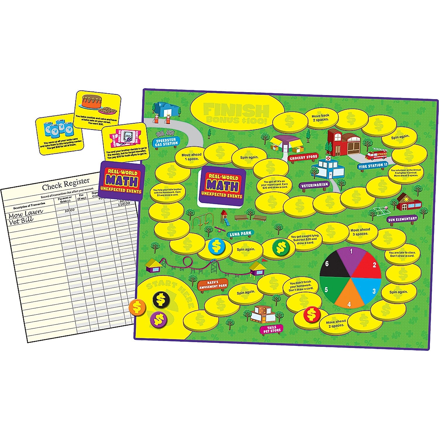 Teacher Created Resources Real World Math: Unexpected Events Game (TCR7804)