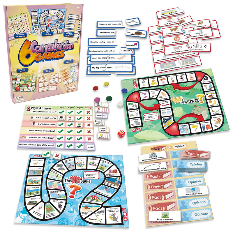 Junior Learning 6 Comprehension Games, multicolor (JRL406)