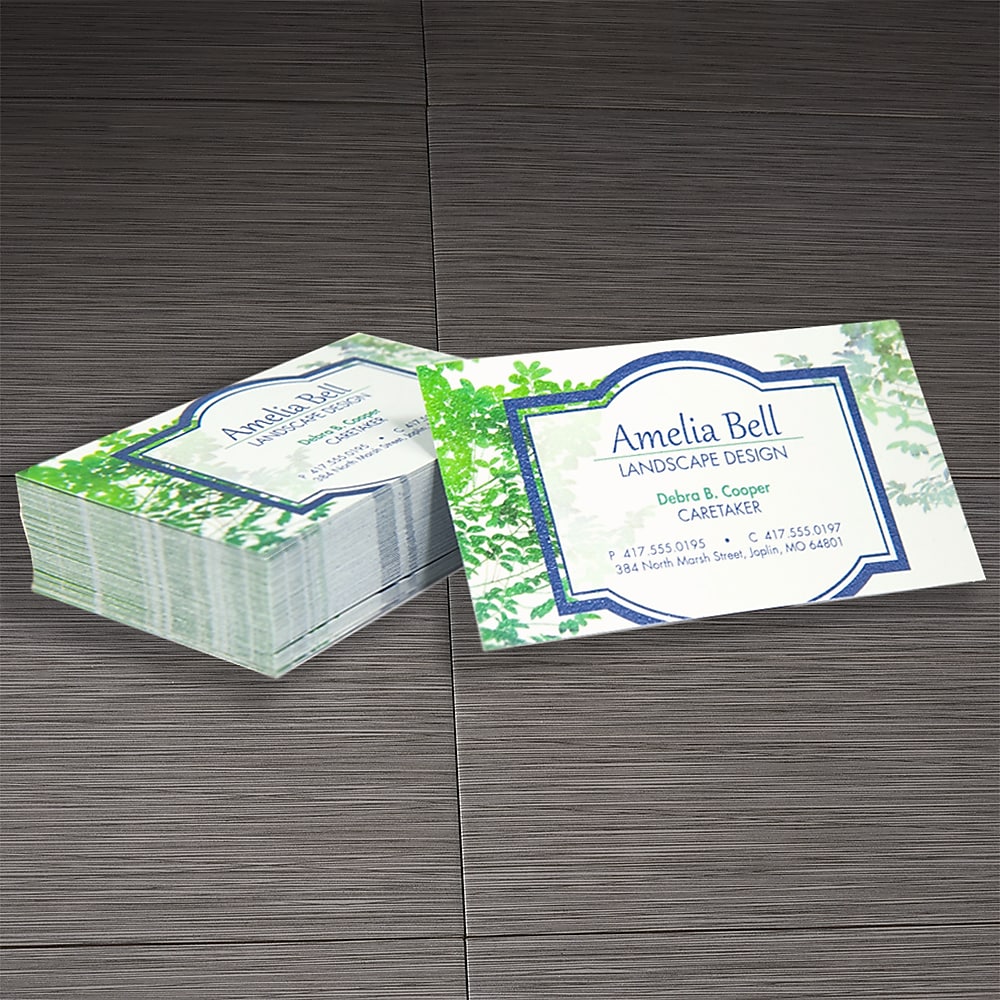 Full Color 1-sided Business Cards, Standard Stock Flat or Raised Print, 1000