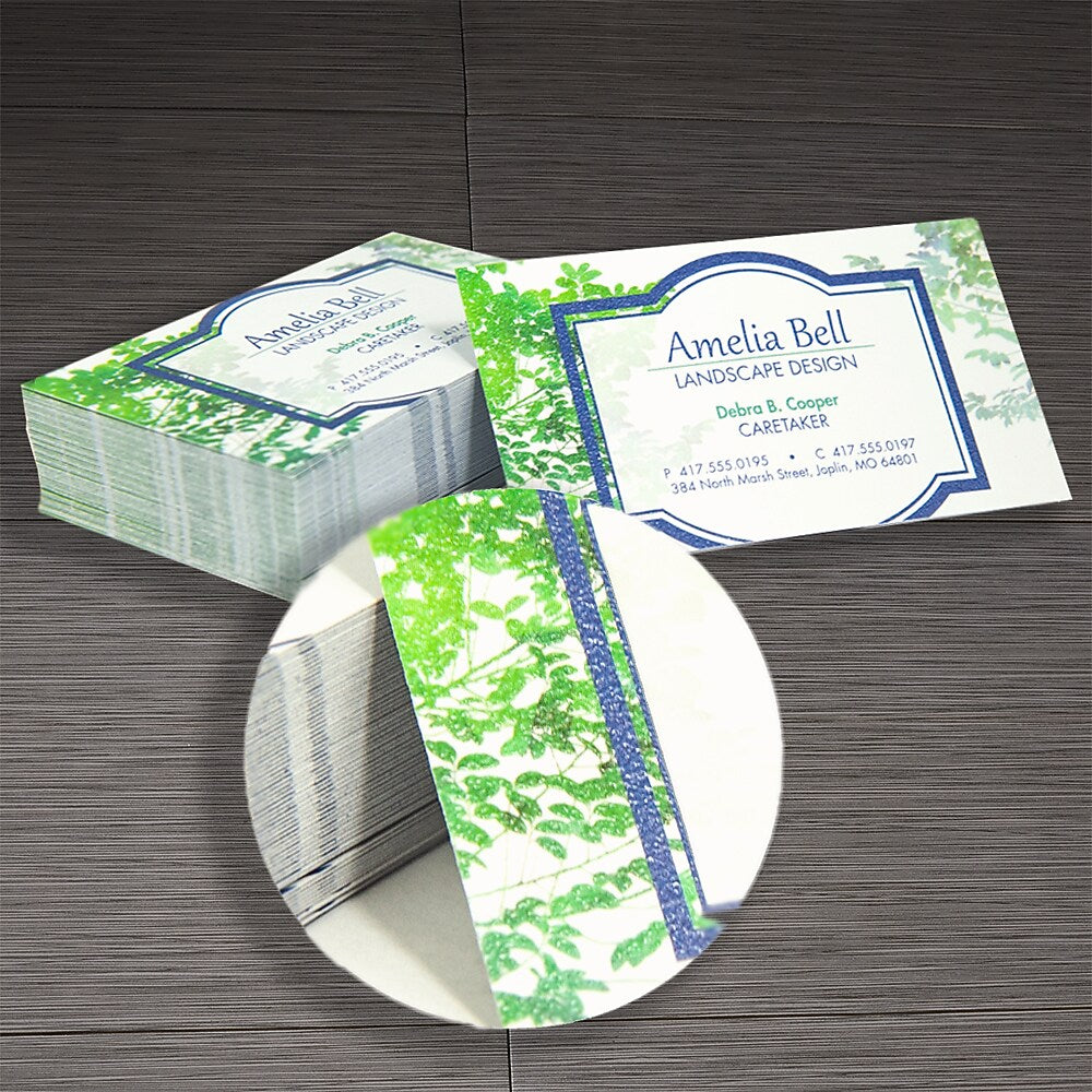 Full Color 1-sided Business Cards, Standard Stock Flat or Raised Print, 1000