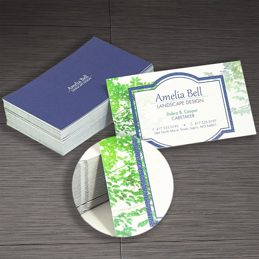 Full Color 2-sided Business Cards, Standard Stock Flat or Raised Print, 250