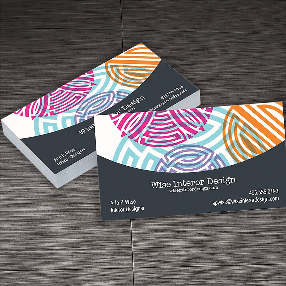 Full Color 1-sided Business Cards, Premium Stock Flat or Raised Print, 250