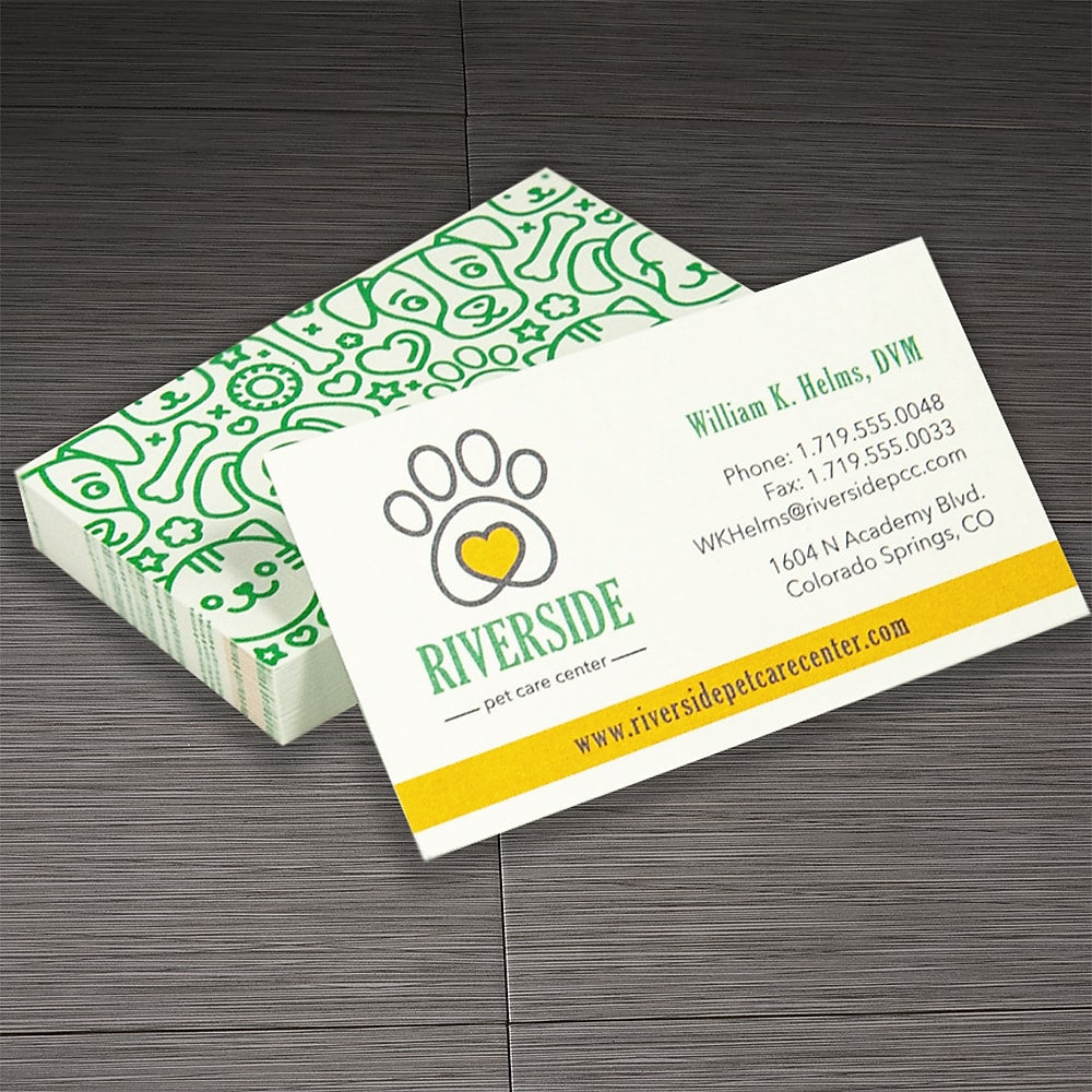 Full Color 2-sided Business Cards, Premium Stock Flat or Raised Print, 1000