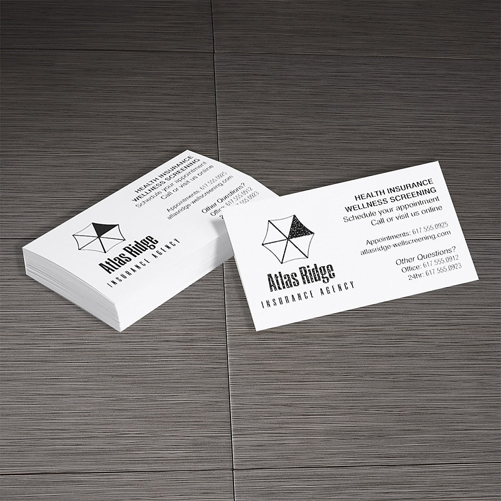 Traditional 1 -Color, 1-Sided Business Cards, Standard, 2"x3-1/2", Qty 1000