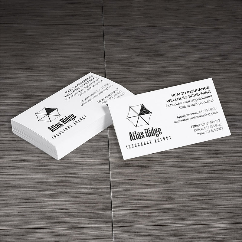 Traditional 1 -Color, 1-Sided Business Cards, Standard, 2"x3-1/2", Qty 250