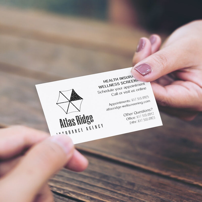 Traditional 1 -Color, 1-Sided Business Cards, Standard, 2"x3-1/2", Qty 250