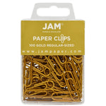 JAM Paper Small Paper Clips, Gold, 3 Packs of 100 (21832058B)