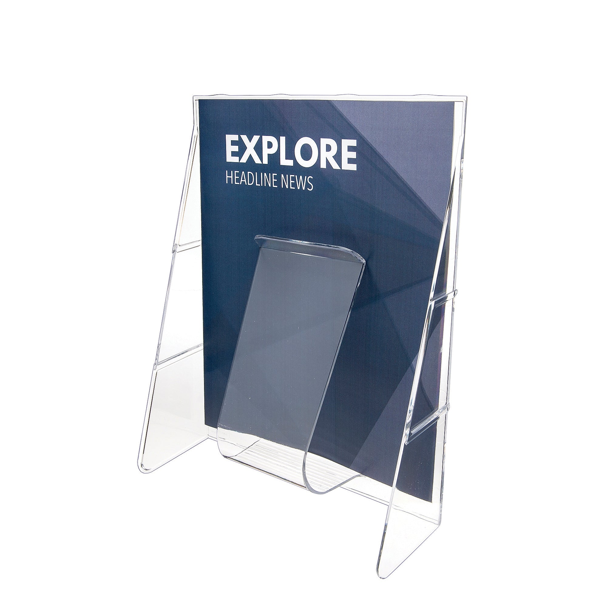 Deflect-O Stand-Tall Magazine Holder, Wall Mounted, Clear Plastic (55501)
