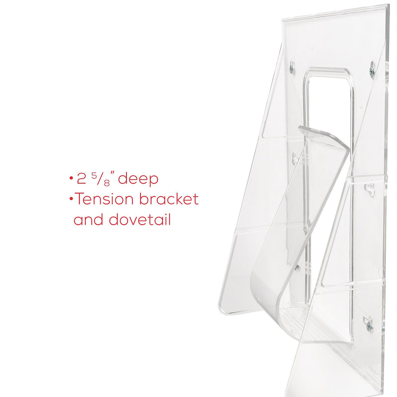 Deflect-O Stand-Tall Magazine Holder, Wall Mounted, Clear Plastic (55501)