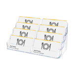 Deflect-O 8-Compartment Business Card Desktop Holder, 400-Card Capacity, Clear (70801)