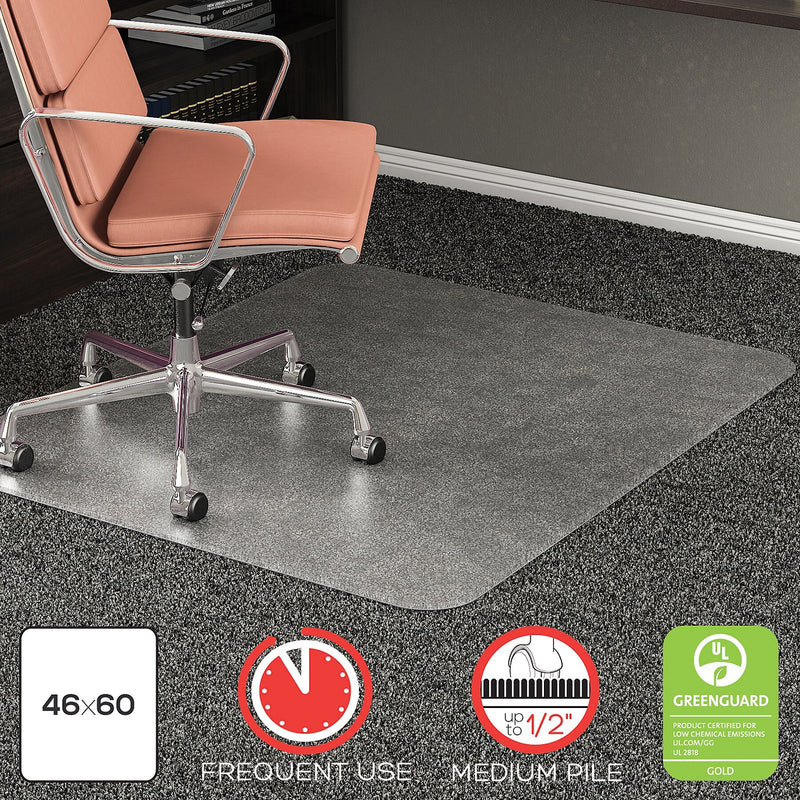 Deflect-O RollaMat Carpet Chair Mat, 46" x 60'', Medium-Pile, Clear (CM15443F)