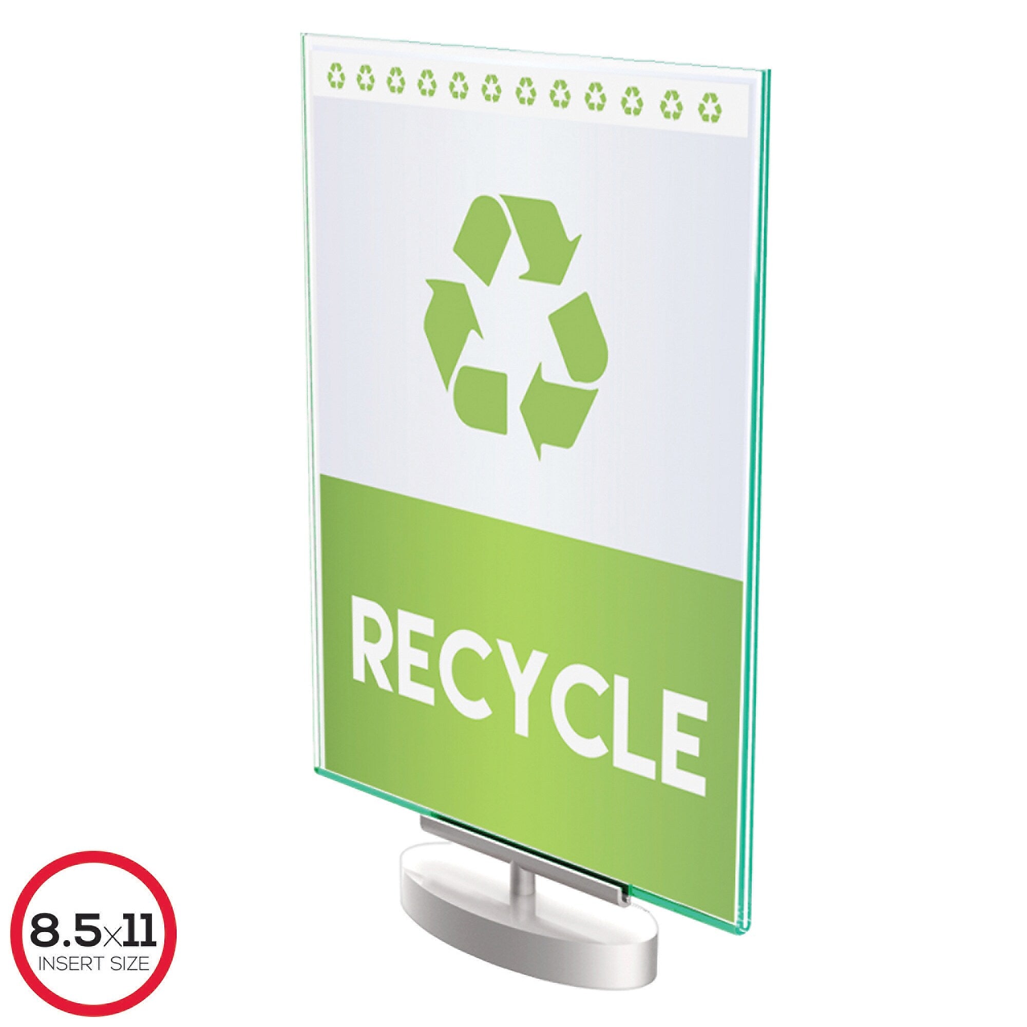Deflect-O Superior Image Document Holder, 8.5" x 11", Table Top, Silver/Clear Acrylic (691590)