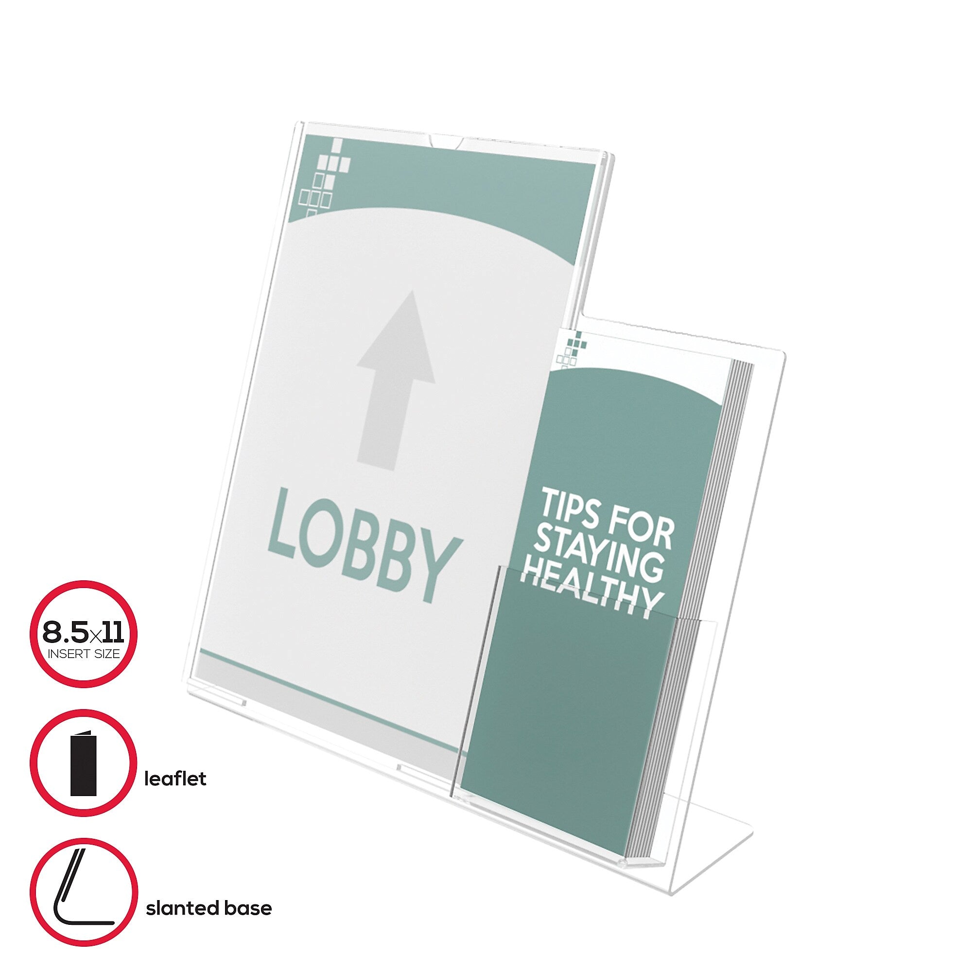 Deflect-O Superior Image Document Holder, 8.5" x 11", Table Top, Clear Plastic (599401)