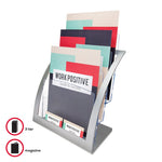 Deflect-O 3-Compartment Plastic Magazine Rack, Silver (DEF693745)